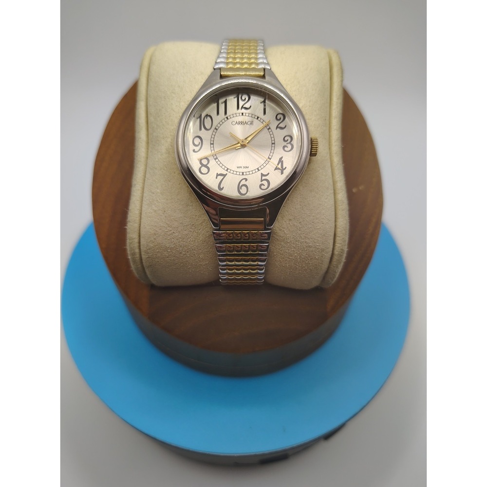 Carriage By Timex Women's Quartz Watch Two Tone Stainless Steel New Battery